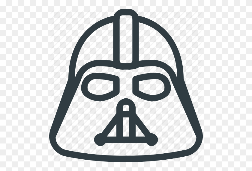 512x512 Darth Vader Head Outline - Darth Vader Mask Clipart
