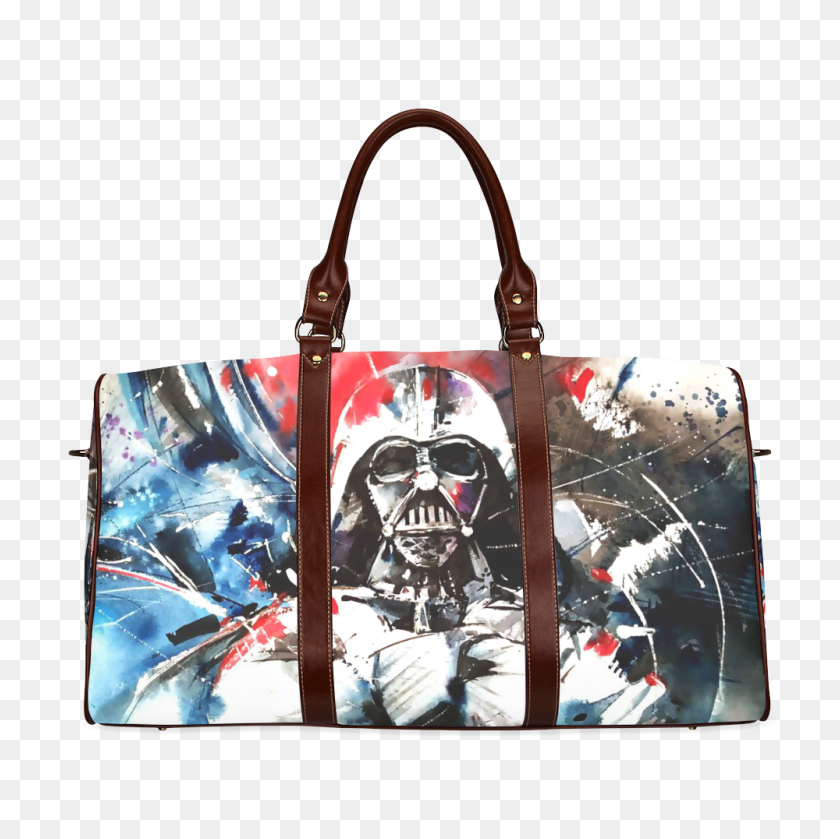 1000x1000 Darth Vader Watercolo Print Waterproof Canvas Handbag Psylockebags - Darth Vader PNG