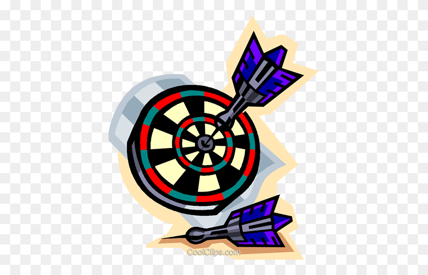 413x480 Darts In Dartboard Royalty Free Vector Clip Art Illustration - Dart Clipart