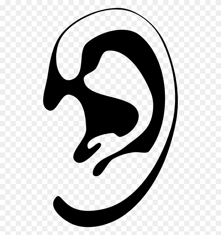 512x834 Das Menschliche Ohr Silueta Stilisiert Clipart - Oreja Png