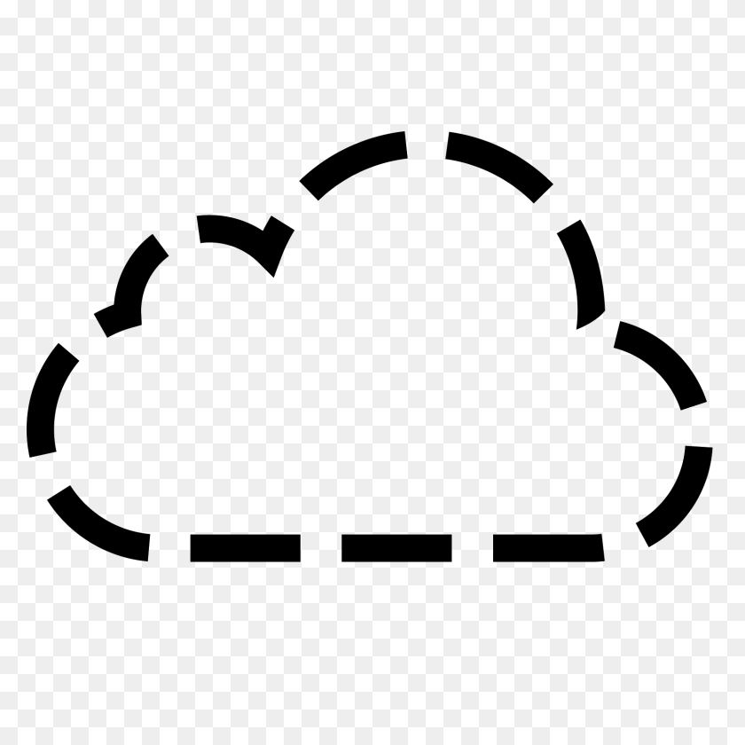 1600x1600 Dashed Cloud Filled Icon - Dashed Line PNG