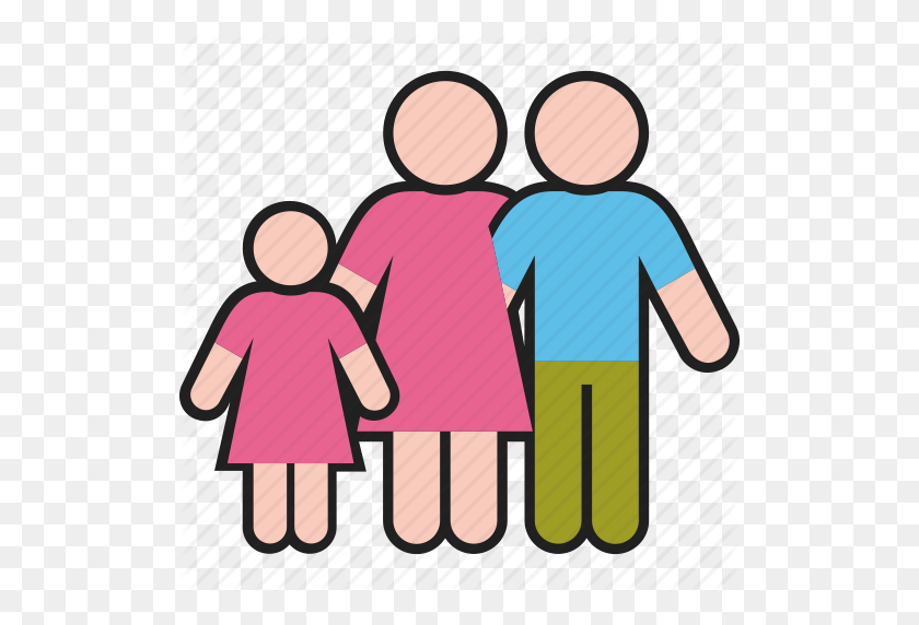 512x512 Дочь, Семья, Отец, Девочка, Мать, Значок Родителей - Значок Семьи Png