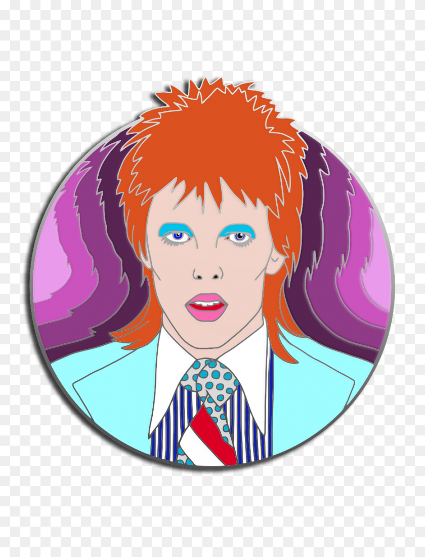 866x1155 David Bowie Hard Enamel Lapel Pin Concept Art - David Bowie Clipart