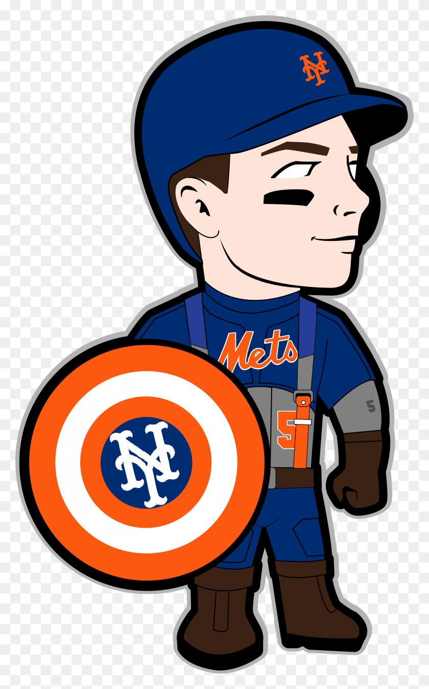 3223x5318 David Wright Capitán América Toon Dibujo De Loudegg - Ny Mets Clipart