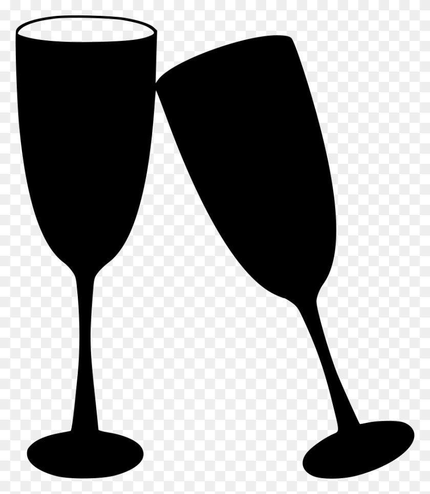 844x980 Празднование Дня Бокалы Шампанского Значок Png Скачать Бесплатно - Шампанское Png