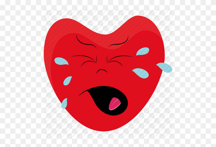 512x512 Día, Emoji, Emoticon, Corazón, Amor, Triste, Icono De San Valentín - Corazón Emoji Png
