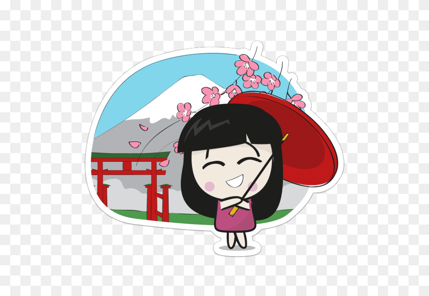 520x520 Day In Japan - Girl Waking Up Clipart