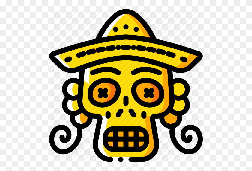 512x512 Day Of The Dead, Dead, Mexican, Mex Skull, Tradition Icon - Day Of The Dead PNG
