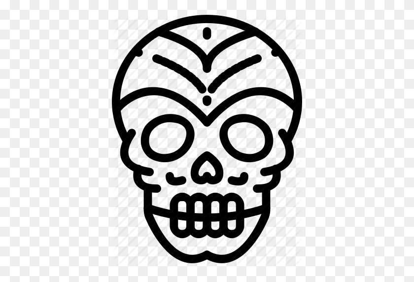 386x512 Day Of The Dead, Dead, Mexican, Mex Skull, Tradition Icon - Dia De Los Muertos Skull Clipart