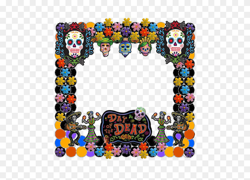 550x546 Day Of The Dead Photo Frame - Day Of The Dead PNG