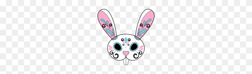 190x189 Day Of The Dead Sugar Skull Easter Bunny - Easter Bunny PNG