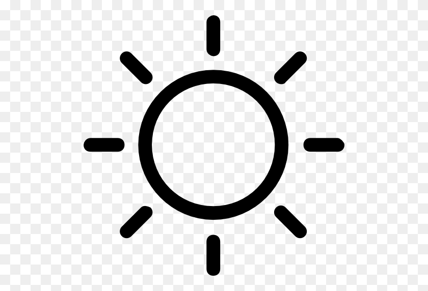 512x512 Day, Sunny, Circle, Interface, Sun, Rays, Haw Weather Stroke, Suns - Sun Rays Clipart Black And White