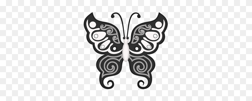 300x276 Dba Simply Black And White Mariposas San Fermin - Butterfly Clipart Black And White
