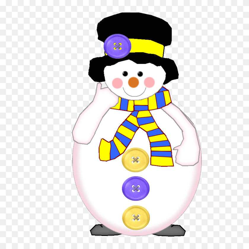 832x832 De Snowmen Snowman - Snow Scene Clipart