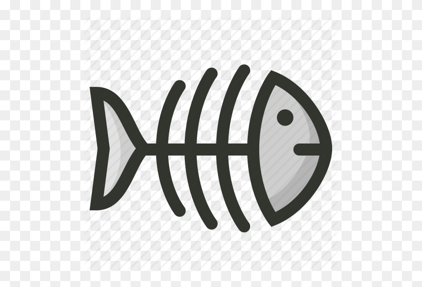 512x512 Dead Fish, Fish Skeleton, Fishbone, Seafood Icon - Dead Fish PNG
