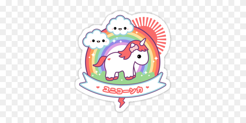 375x360 Dead Inside Cute Rainbow Unicorn Unisex Camiseta Cute Stickers - Flying Unicorn Clipart