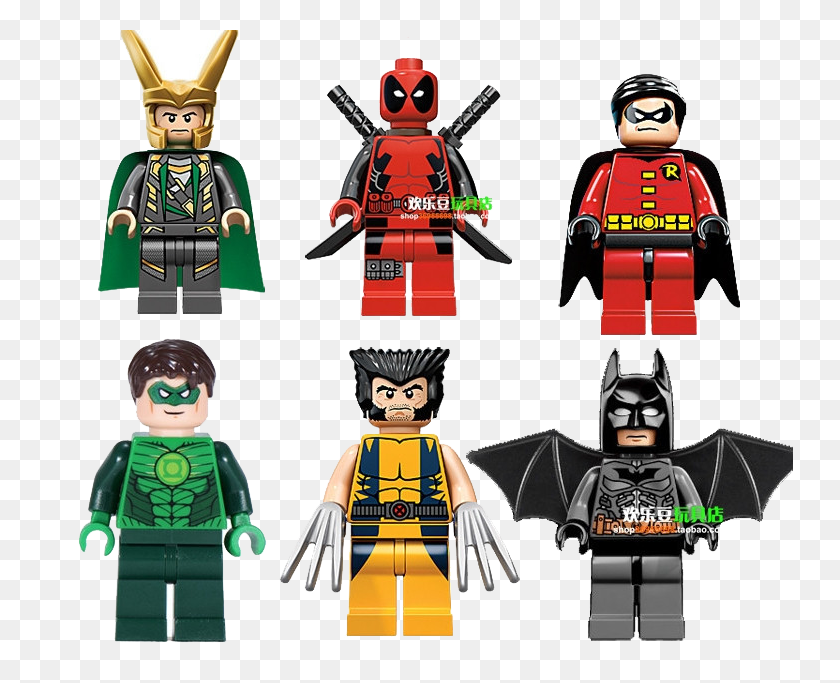 746x623 Deadpool Green Lantern Robin Wolverine Batman Minifigures Lego Imágenes Prediseñadas - Deadpool Png