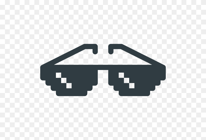512x512 Сделка, Компьютерщик, Очки, It, Mame, Pixel Glasses, With Icon - Pixel Glasses Png