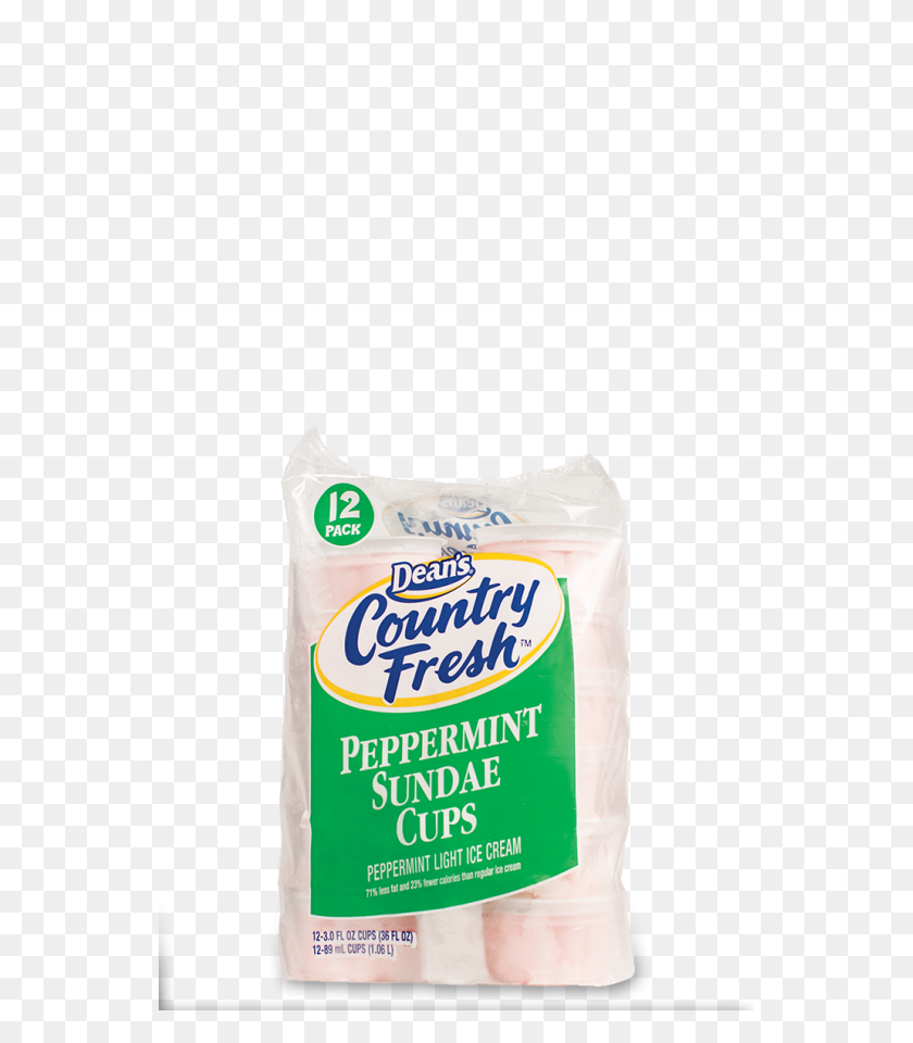 547x900 Dean's Country Fresh Peppermint Lowfat Ice Cream Cups Seasonal - Ice Cream Sundae PNG