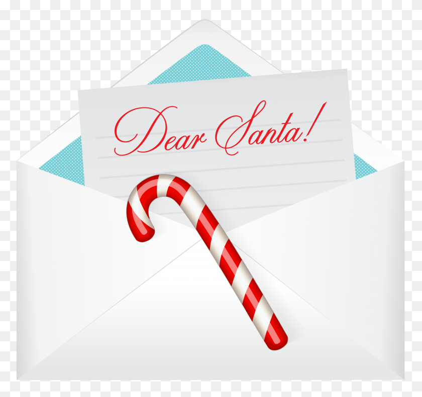 8000x7502 Querido Santa Carta Png Clipart - Carta De Navidad Clipart