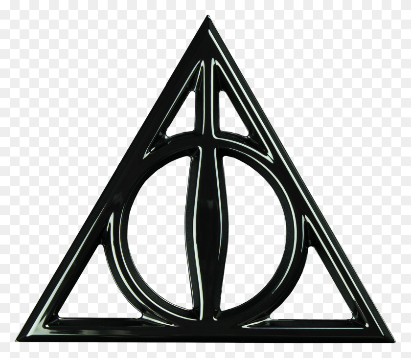 1500x1293 Deathly Hallows Chrome Premium Emblem Harry Potter Popcultcha - Harry Potter Logo PNG