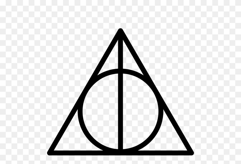 512x512 Deathly, Hallows, Harry, Outline, Potter Icon - Deathly Hallows PNG