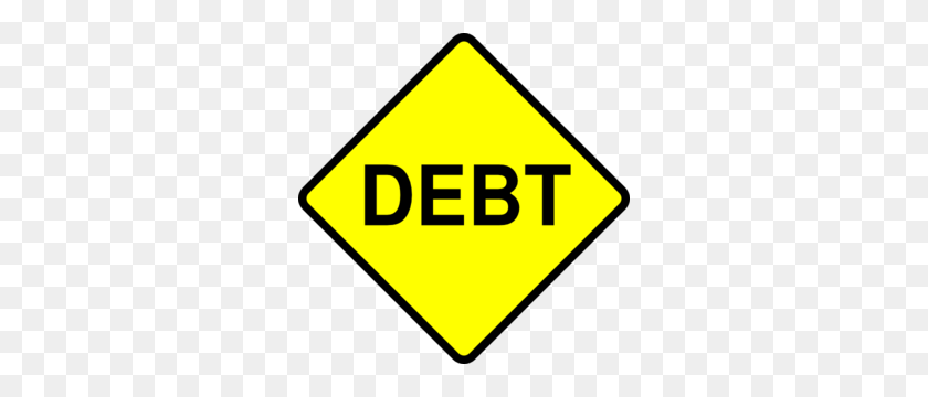 300x300 Debt Caution Sign Clip Art - Debt Clipart