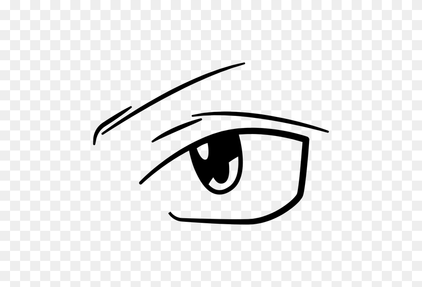 512x512 Ilustración De Ojos De Anime Decisivo - Ojos De Anime Png