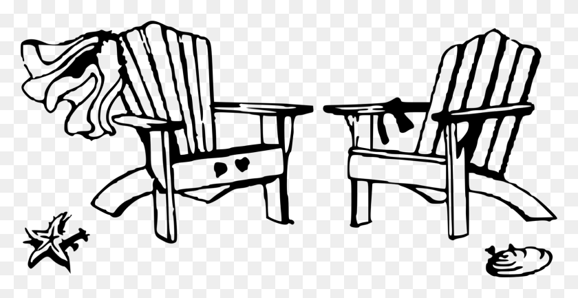 1566x750 Deckchair Beach Chair - Furniture Clipart Black And White
