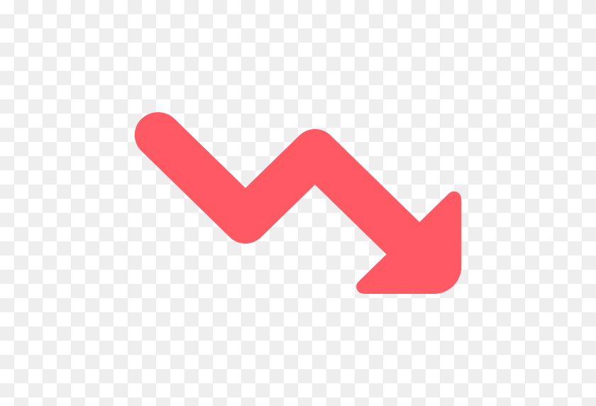 512x512 Decline, Graph, Line Graph Icon With Png And Vector Format - Red Line PNG