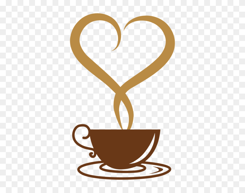 381x600 Deco Coffee Cup With Heart Png Vector Gallery - Heart Vector PNG