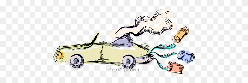 480x221 Decorated Wedding Car Royalty Free Vector Clip Art Illustration - Free Automotive Clipart
