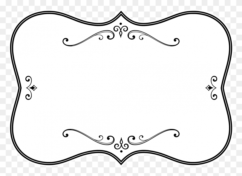 2274x1604 Decorative Black And White Flourish Frame Icons Png - Photo Frame PNG