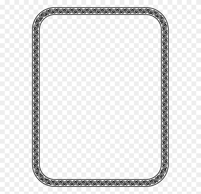 571x750 Decorative Borders Standard Paper Size Clip Art Christmas Floral - Ruler Black And White Clipart