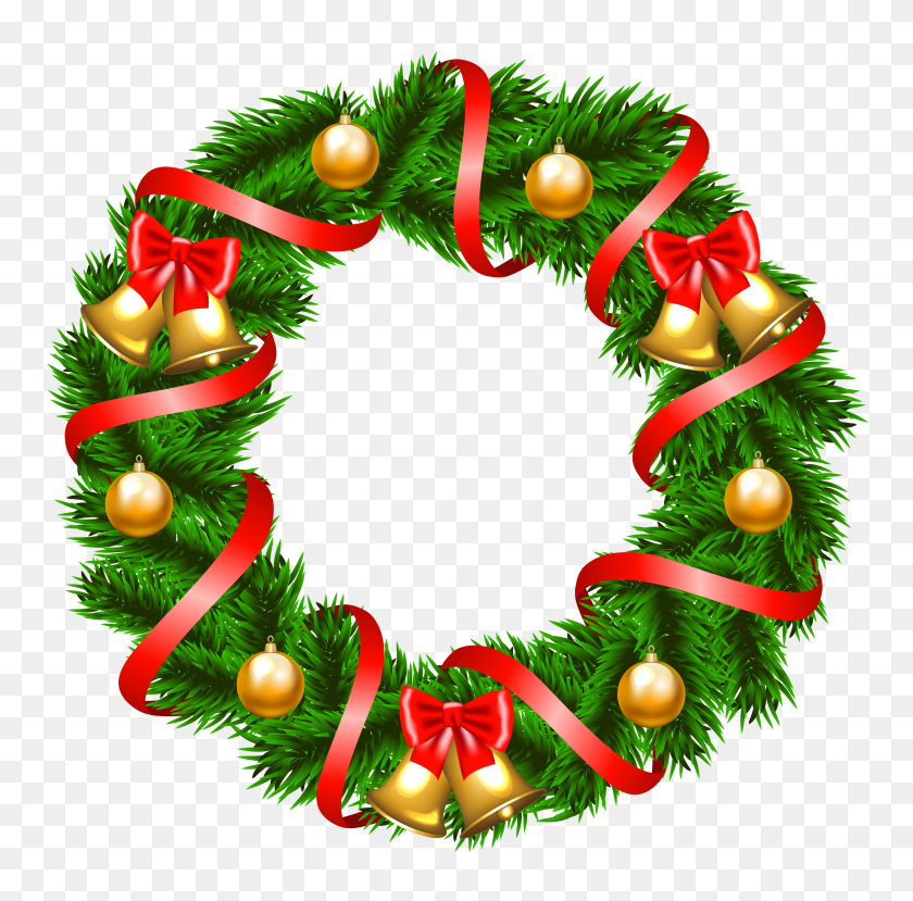 6158x6076 Decorative Christmas Wreath Png Clipart Gallery - Xmas PNG