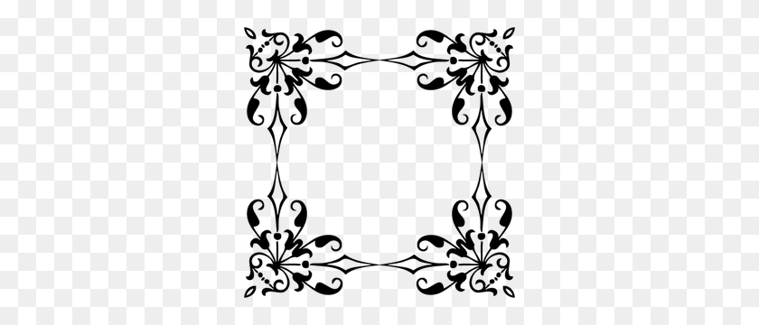 300x300 Decorative Divider Clip Art Free - Dandelion Clipart Black And White