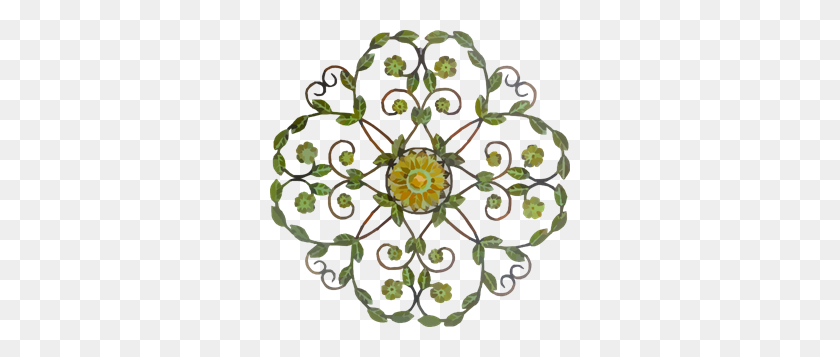 300x297 Decorative Floral Metal Craft Png, Clip Art For Web - Flower Pattern PNG