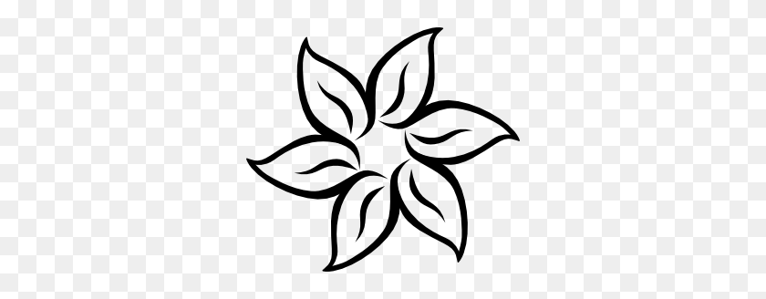 300x268 Decorative Flower Clip Art - Poinsettia Clipart Black And White Free