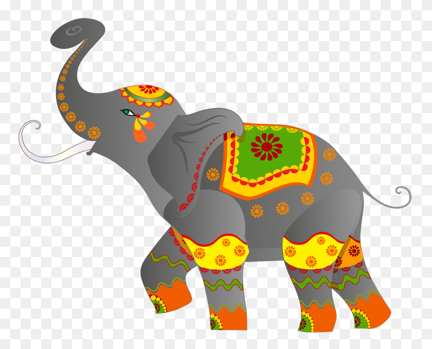 8000x6357 Elefante Indio Decorativo Png Clipart Gallery - Elefante Png