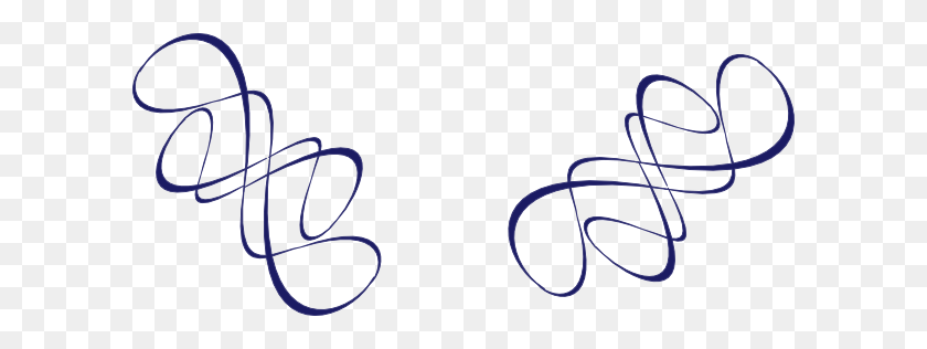 600x256 Línea Decorativa Azul Clipart Squiggly - Handwriting Lines Clipart