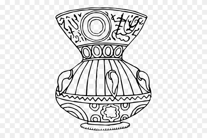 391x500 Decorative Vase - Vase Clipart Black And White