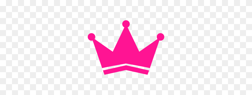 256x256 Deep Pink Crown Icon - Pink Crown PNG