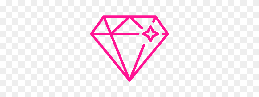256x256 Deep Pink Diamond Icon - Pink Diamond PNG
