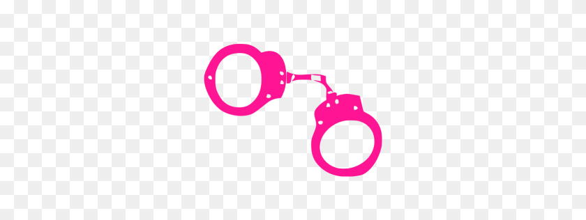 256x256 Deep Pink Handcuffs Icon - Cuffs Clipart