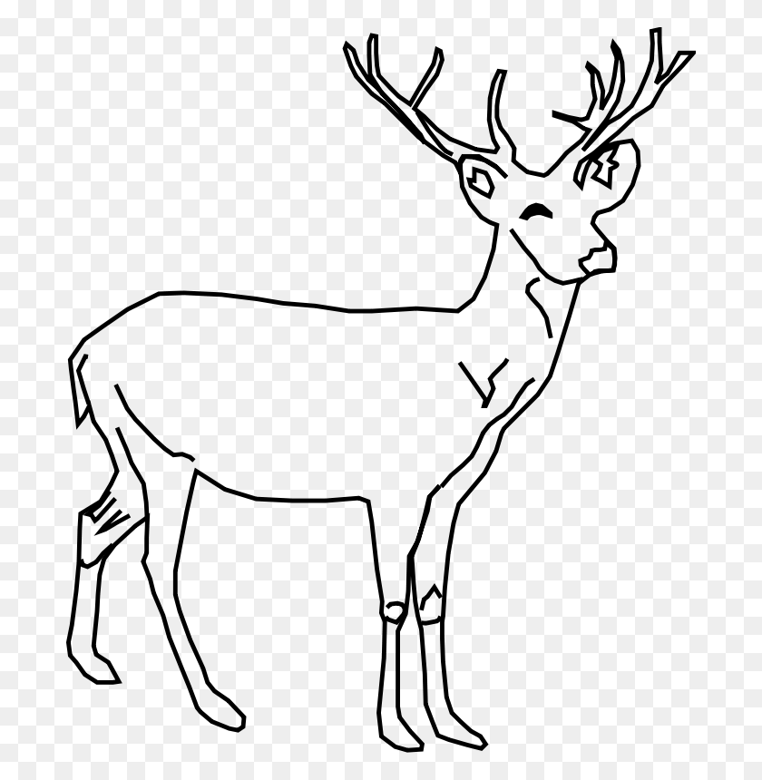 694x800 Deer Antler Clip Art - Deer Rack Clipart
