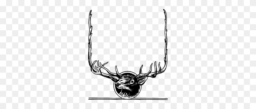 262x300 Deer Clip Art Outline - Deer Antlers Clipart