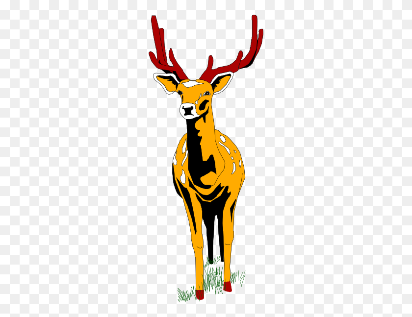 234x587 Deer Clipart Front - Bow Hunting Clipart