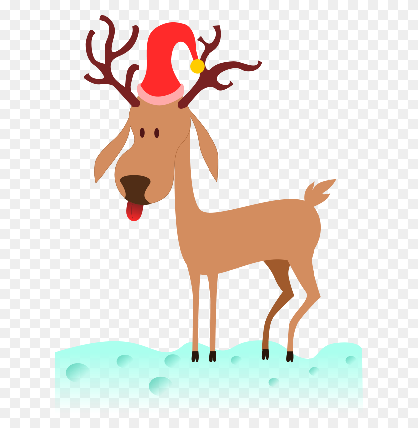 618x800 Deer Clipart Reindeer - Elegant Christmas Clipart