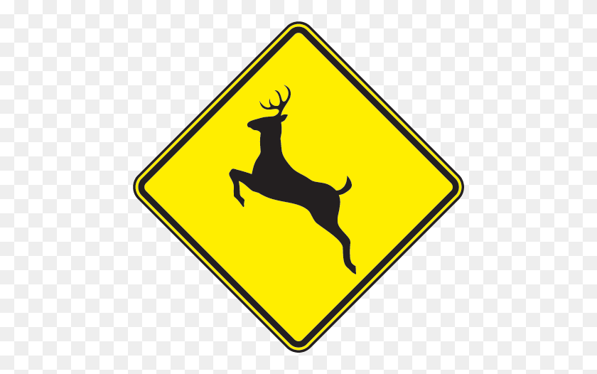 466x466 Deer Crossing Sign Traffic Signs And Symbols Deer - Welding Mask Clipart