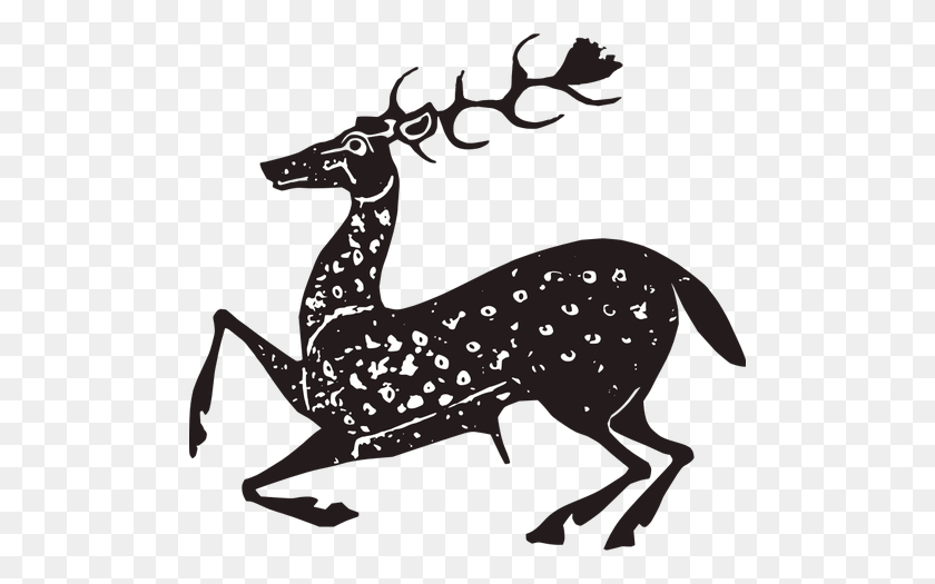 500x465 Deer Free Clipart - Buck Clipart Black And White